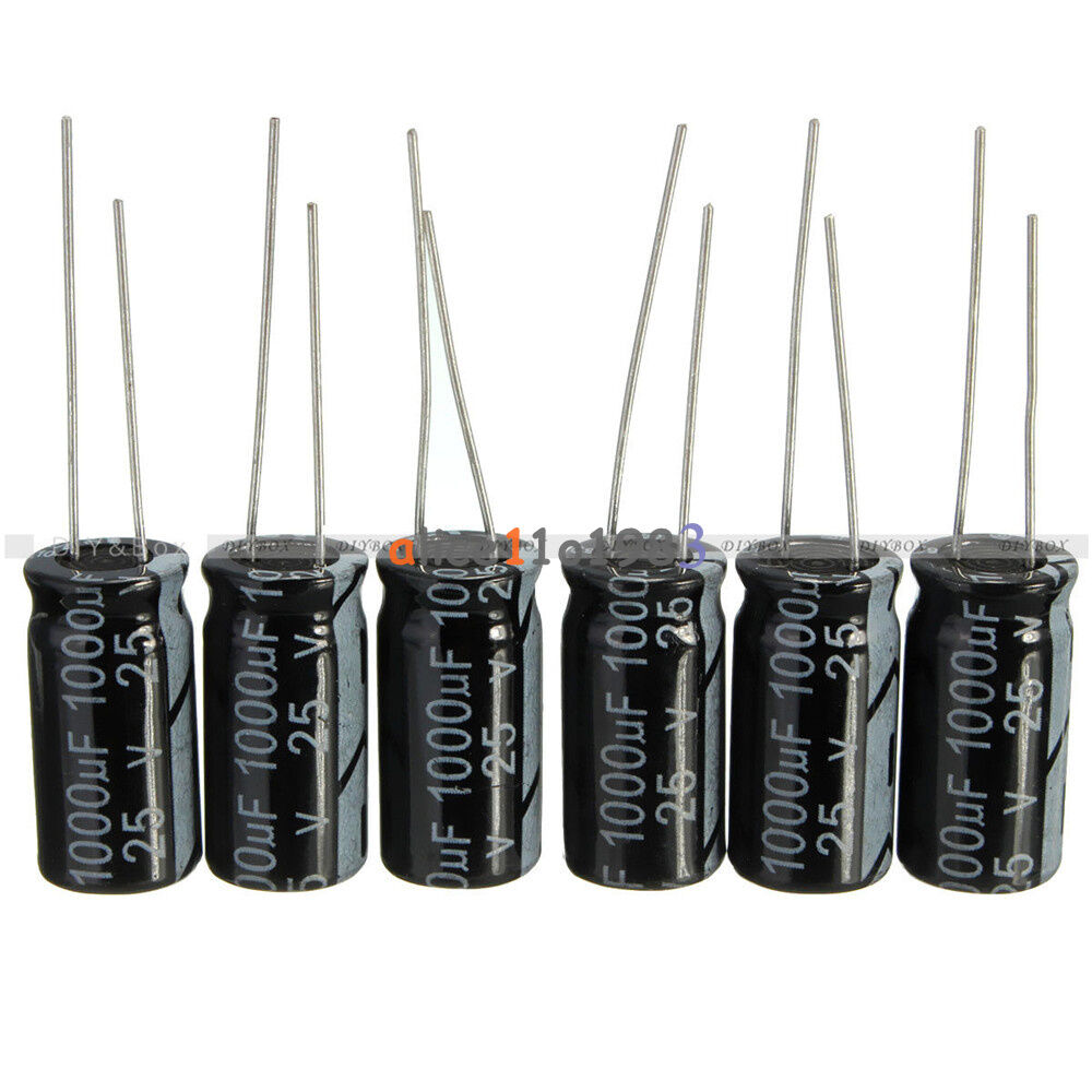 50PCS 1000uF 25V 10mm*20mm Radial Electrolytic Capacitors New