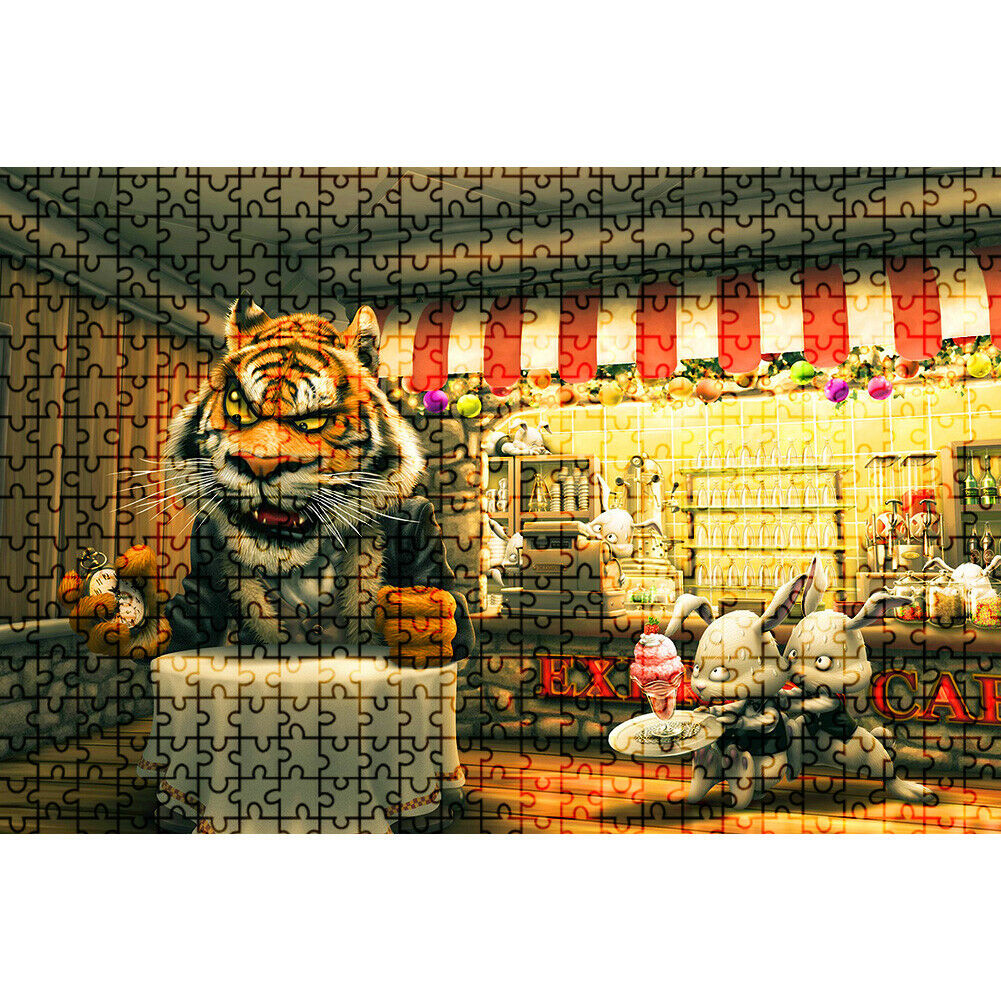 1000pcs DIY Tiger Rabbit Paper Puzzles Adults Kids Jigsaw Educational Toys @