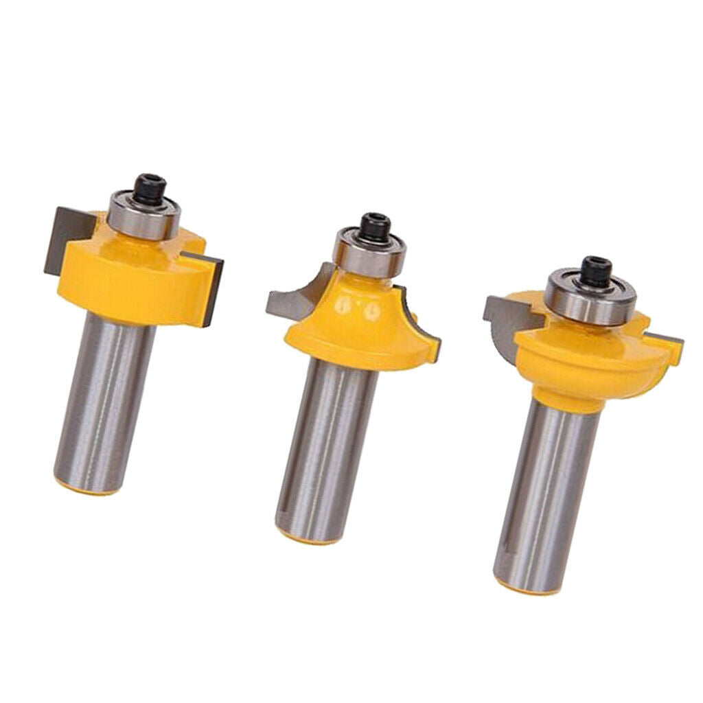 3pcs 1/2" Handle Panel Cabinet Door Router Wood Milling Cutter Kit Set