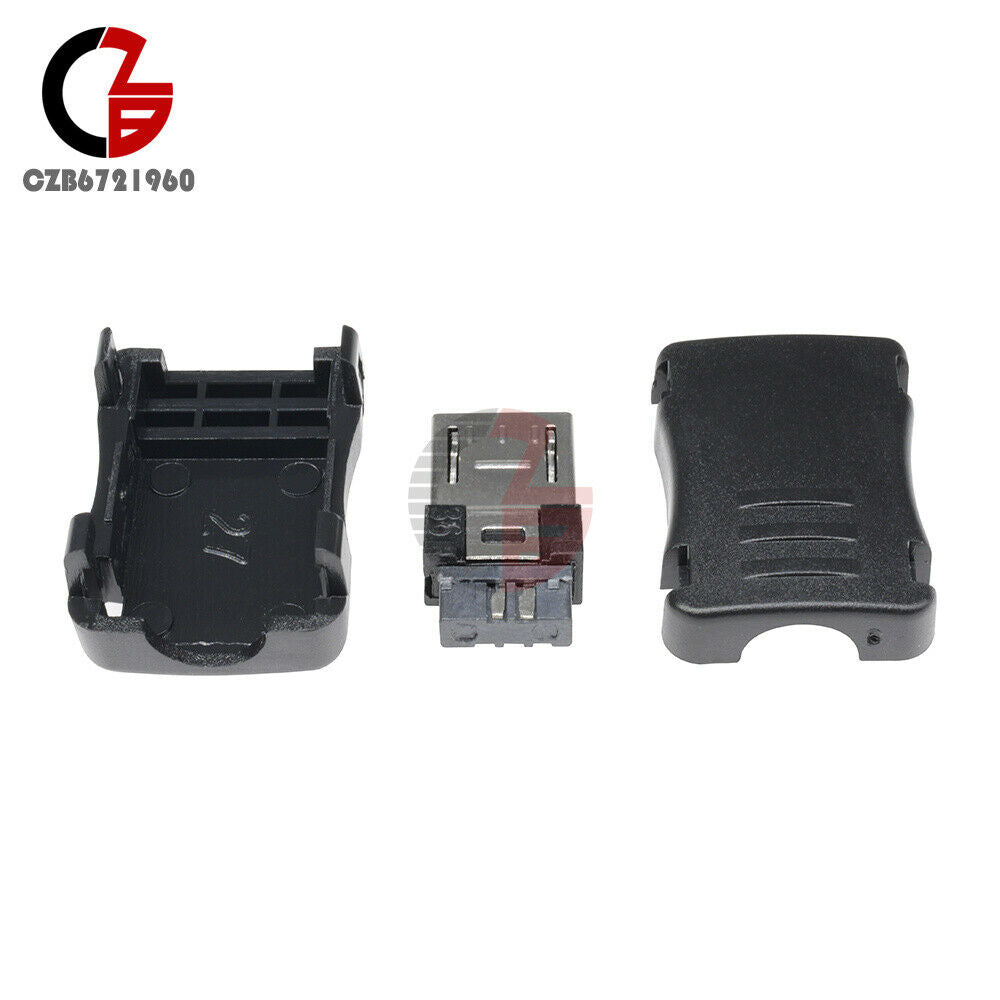 10Pcs Micro USB 5 Pin T Port Male Plug Socket Connector&Plastic Cover