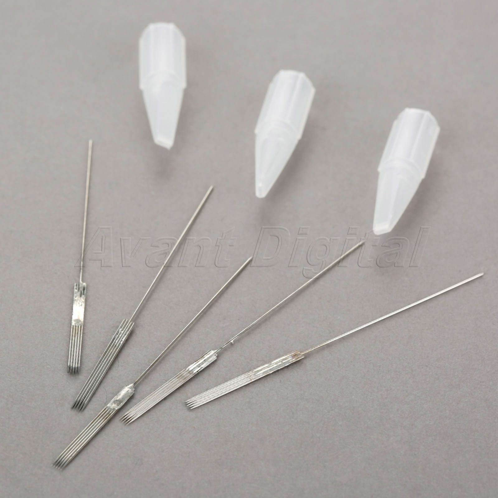 50x Microblading 5F Eyebrow Tattoo Needles + 50pcs 5F Needle Tips Tattoo Supply