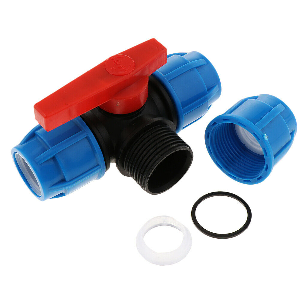 2 Pieces PE Quick Connect Air Push Tube Tee Union Coupler 32mm Plastic core