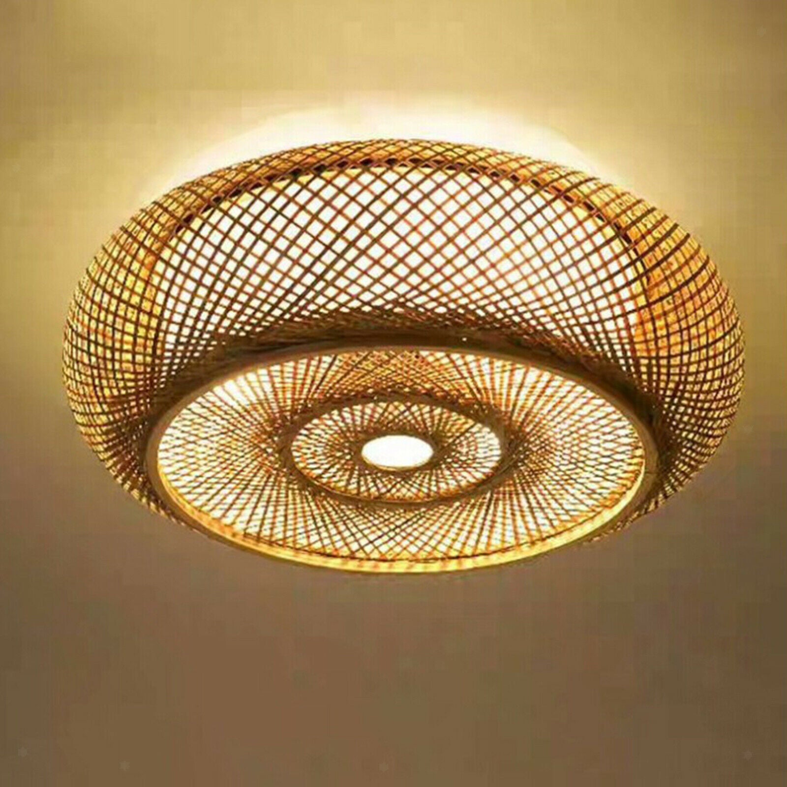 Nordic Style Bamboo Lampshade Hotel Cafe Ceiling Light Chandelier Cover