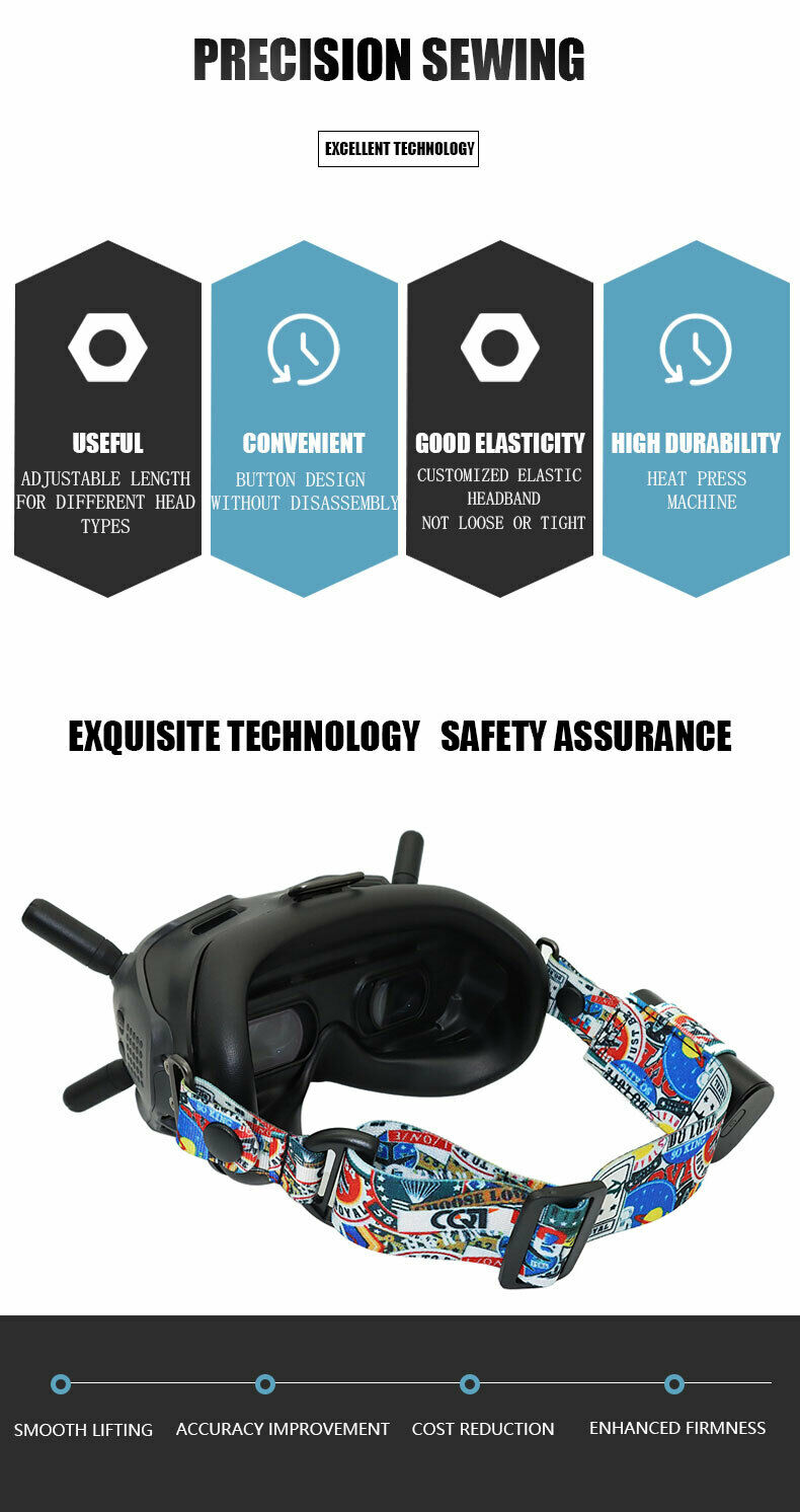personalized for DJI FPV flight video glasses V2 graffiti headband fixed strap