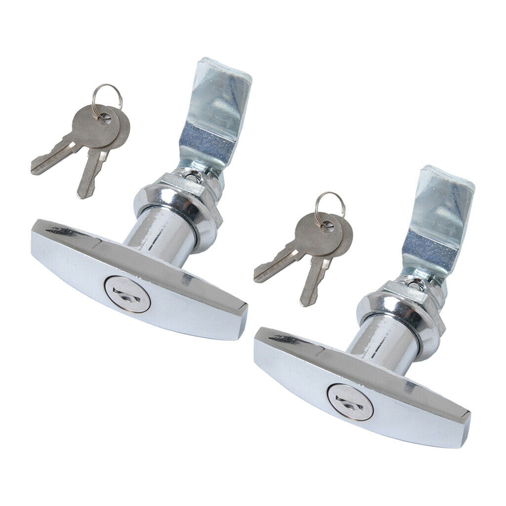Pack of 2 Garage Door Lock T Handle Assembly High-Polished For Yacht Trailer