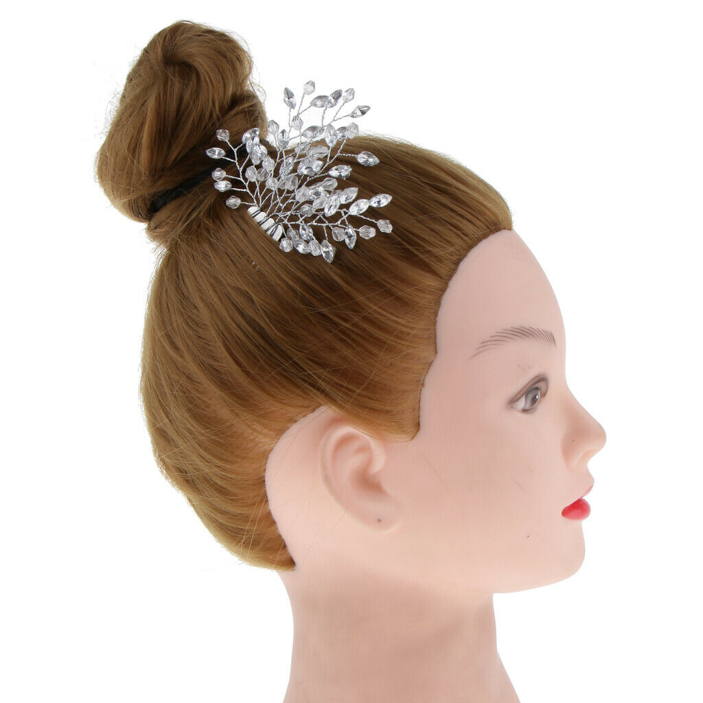 Wedding Bridal Leaf Hair Side Comb Filigree Hairpins Rhinestone Jewelry