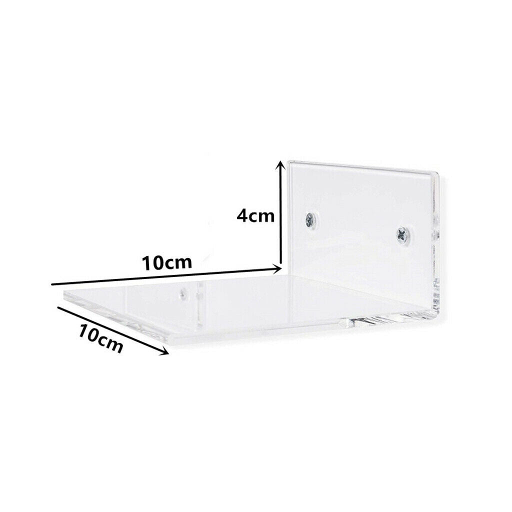 2x Bathroom Small 4 inch Clear Floating Wall Shelves Ledge Organizer Durable