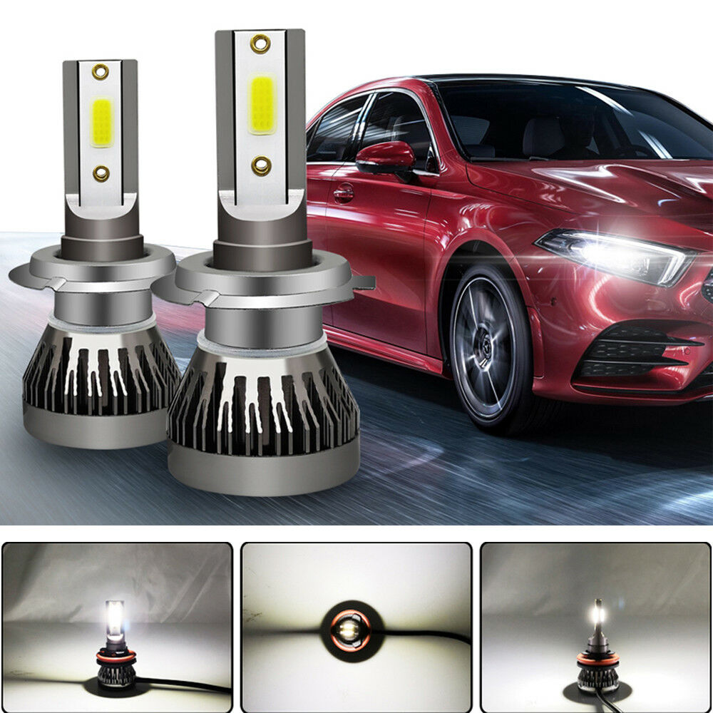 2PCS H7 1500W 225000LM COB LED Headlight Kit 6000K White High Power Bulb Lamps
