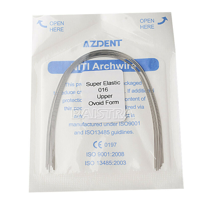 100 X Dental Orthodontic Arch Wire Super Elastic Niti Round 016 Upper Ovoid Form