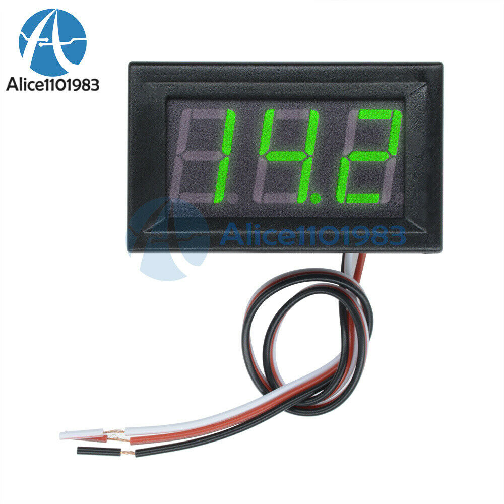 0.56" DC 4.7-30V LED Green Digital Voltmeter Panel Accurate Meter 3-Wire Display