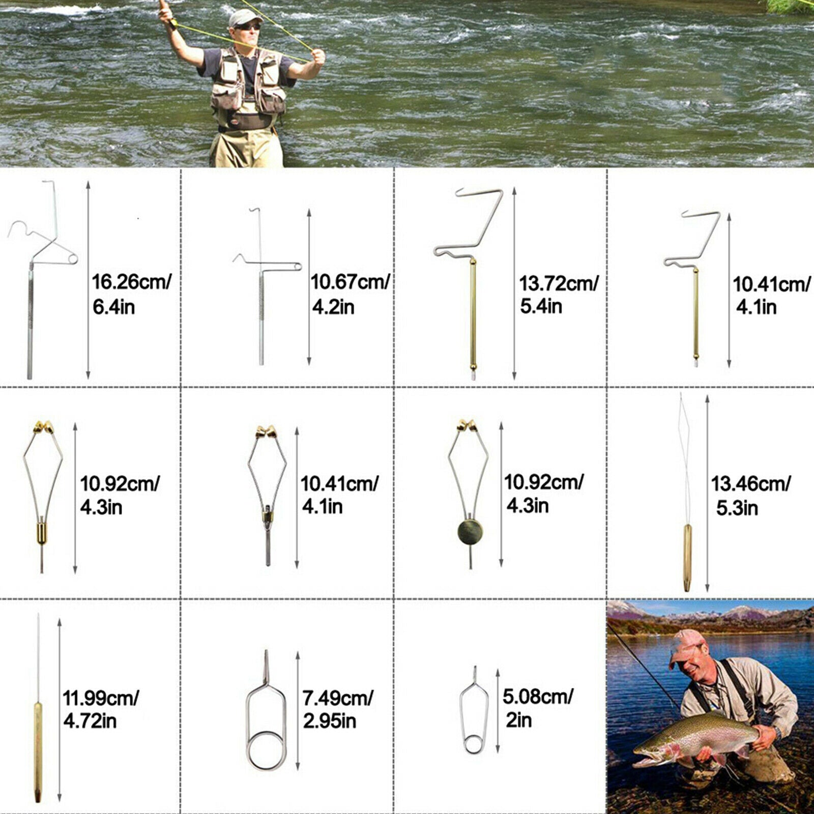 11Pcs Basic Fly Tying Tool Kit for Beginners Fly Fishing Tying Starter Tool Set