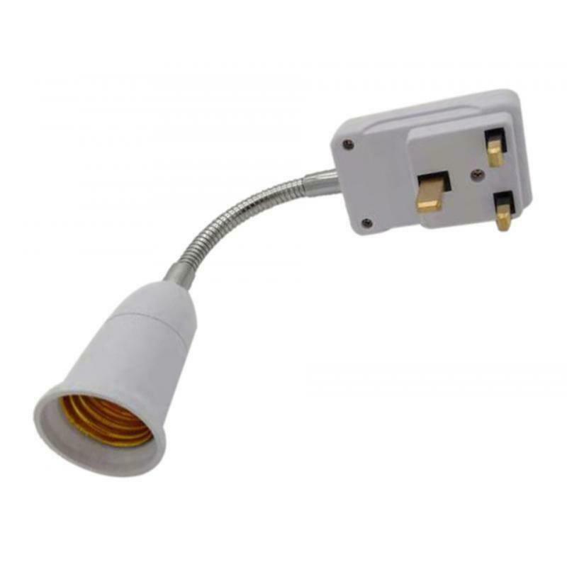 3A E27 Socket Light Bulb Socket Adaptor Converter Lamp Holder Base-UK Plug