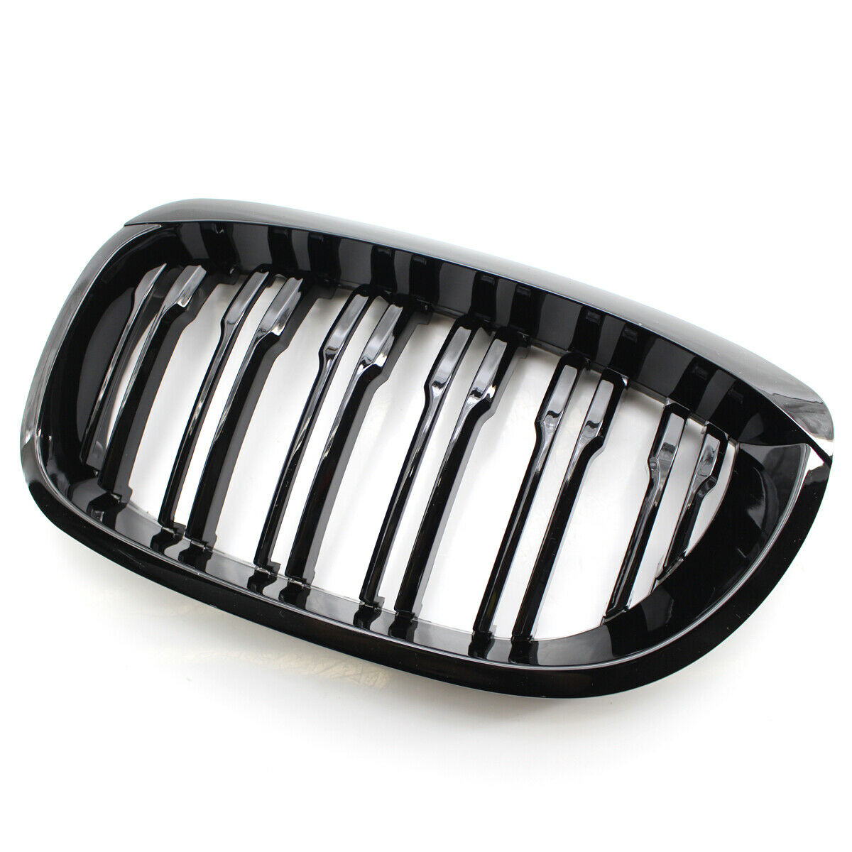 1 Pair Gloss Black Double Slat Kidney Grille Grill for BMW 3-Series E46 @