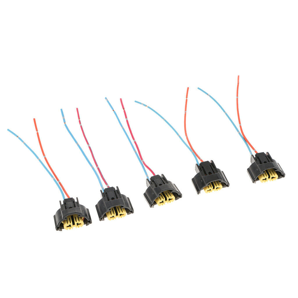 5 Pieces H9 Headlight Fog Light Extension 2 Wire Harness Lamp Female Sockets