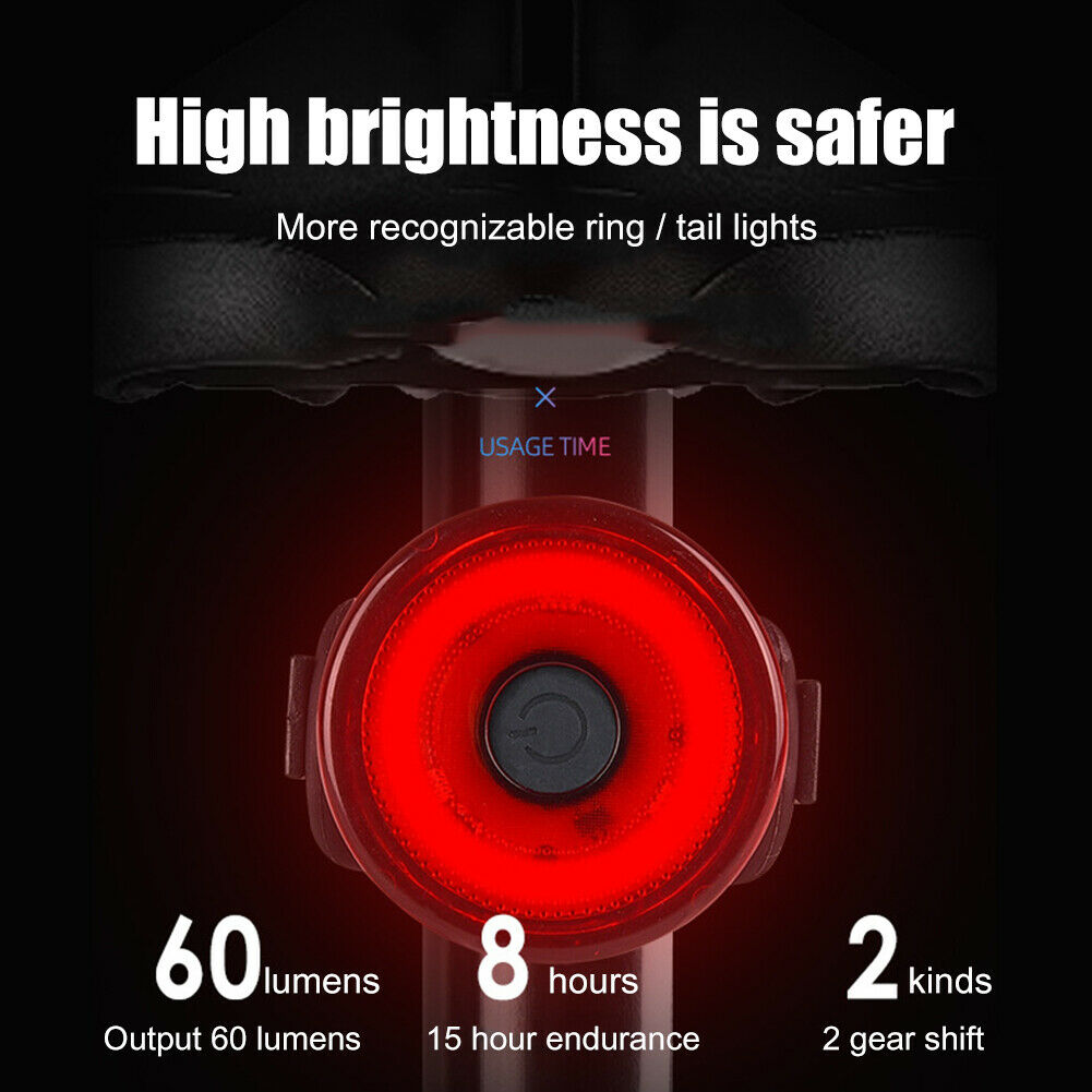 Bike Tail Light Bicycle LED 2 Mode Safety Rear Lamp Flashing Wraning Taillight