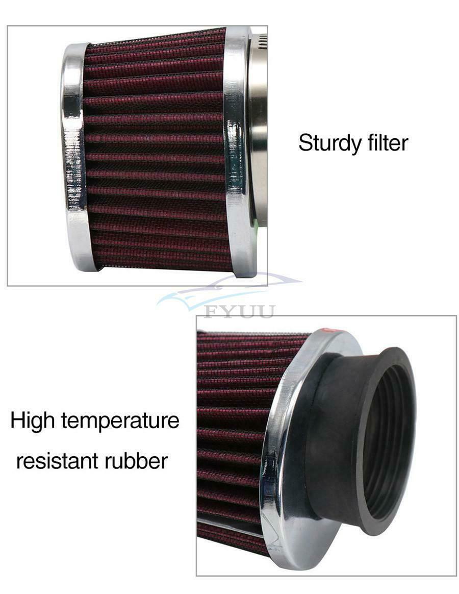 2PCS 55MM Off-road Motorcycle Truck Car Large Flow Air Filter Universal Red