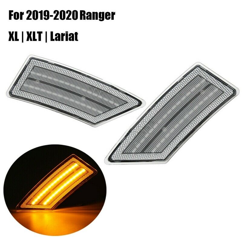 Chrome Housing LED Front Side Marker Parking Lights Strip for Ford Ranger 20U9K7