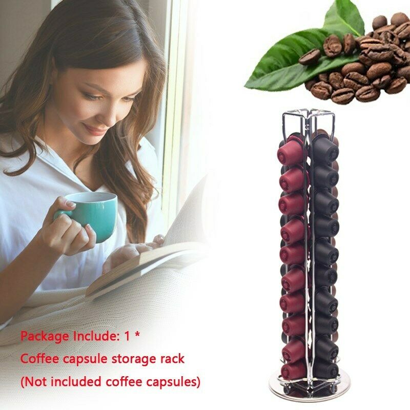 40 Pod Capsule Storage Rotating Coffee Capsule Holder fit for Nespresso CA