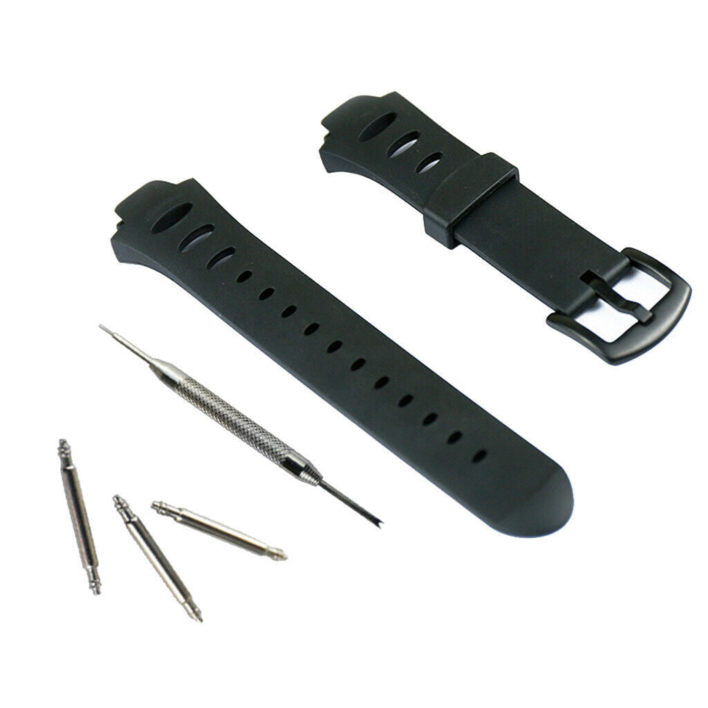 Outdoor Sport Rubber Watch Band Replacement for Suunto Observer SR Black 18mm