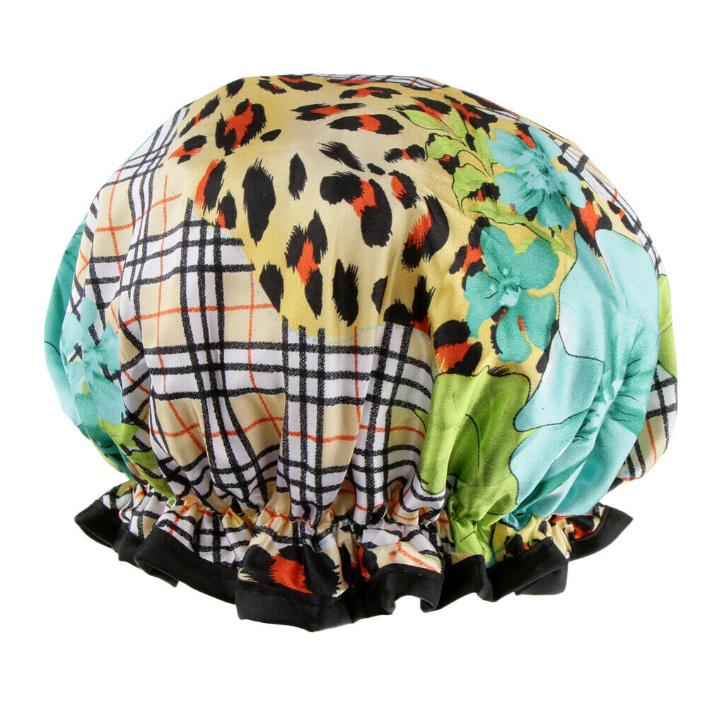 Reusable Waterproof Women Shower Caps Bath Hat Elastic Head Hair Cover