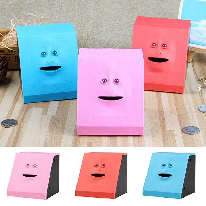 HOT Face Bank Coin Automatic Eating Savings Bank For Children Toys Gifts STOCK
