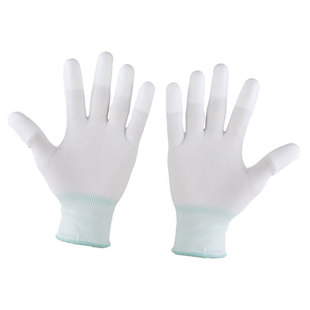 2 Pieces(1 Pairs) White Nylon Anti Static and Anti-Slip Gloves,Sewing Work