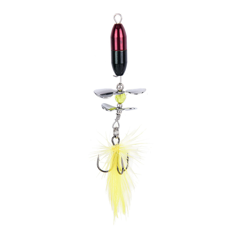 2PCS Long Casting Spinner Bait Metal Fishing Lure w/ Double Tail Propeller、NBDD