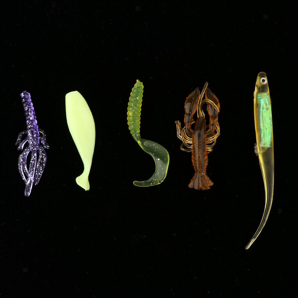 21pcs Soft Shrimp Shad Worm Fishing Lure
