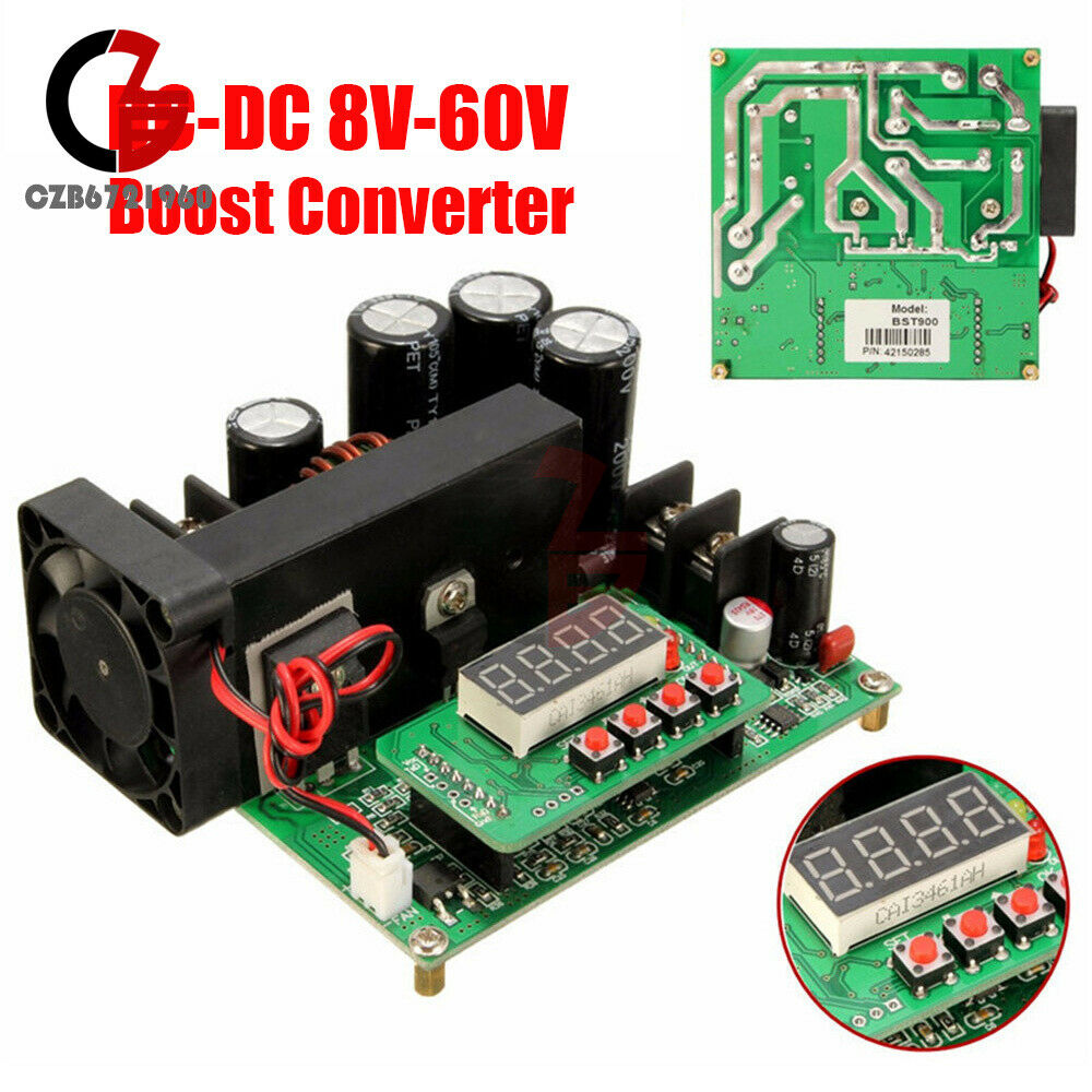 DC-DC BST900W CNC Boost Converter 8V-60V Step-UP 10V-120V Solar Charging CV CC