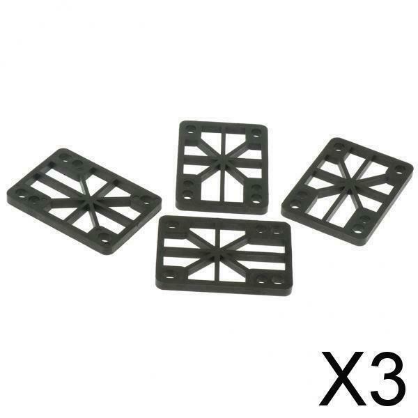 3X 4 Pieces Skateboard Longboard Shock Pads Risers 0.6cm or 0.8cm Black 6mm