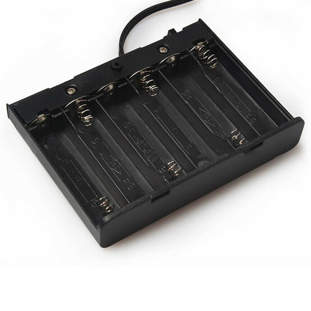 6 AA Battery Holder Case Box & Cover Storage Holder Organizer with DC Head 9V