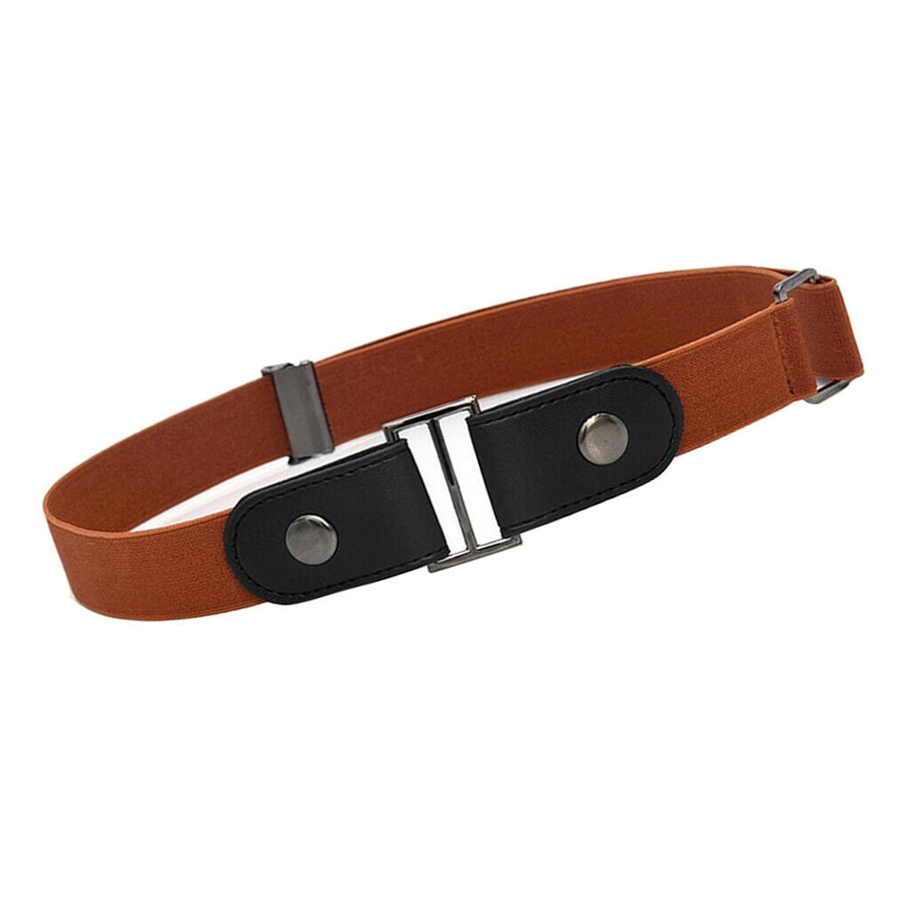 No Buckle Stretch Belt for Men and Women Brown