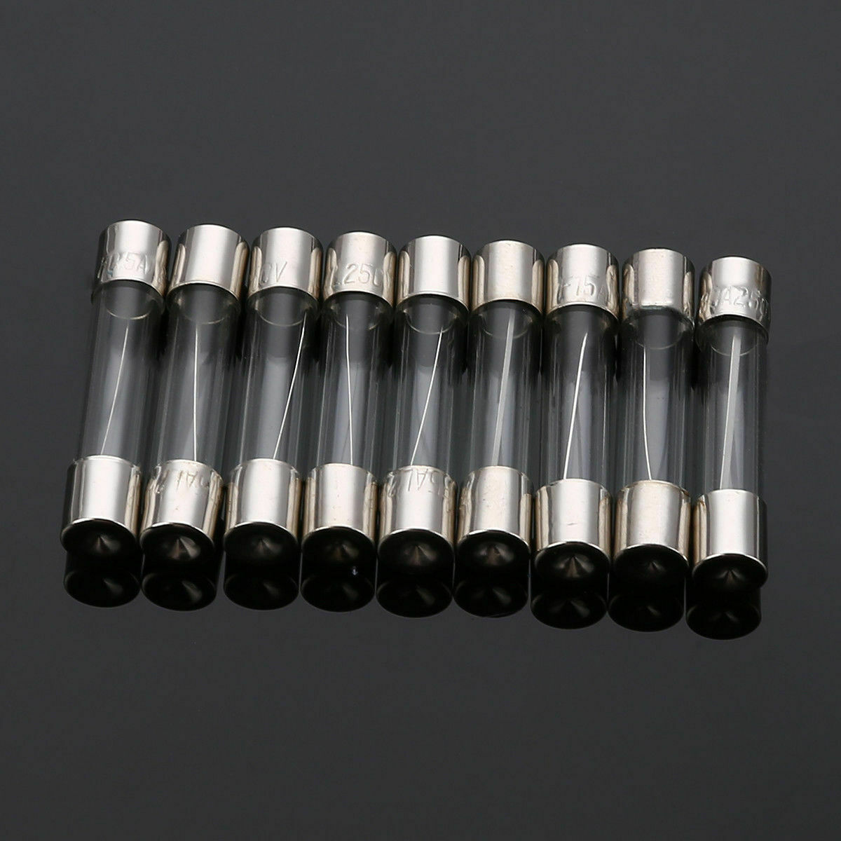 72pcs 6X30mm Quick Blow Glass Tube Fuse Assorted Kits Fast Action Glass Fuses