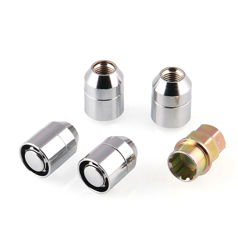 Universal 4+1 STEEL WHEEL LOCKS Nut M12x1.5 CHROME LOCKING LUG NUTS Durable