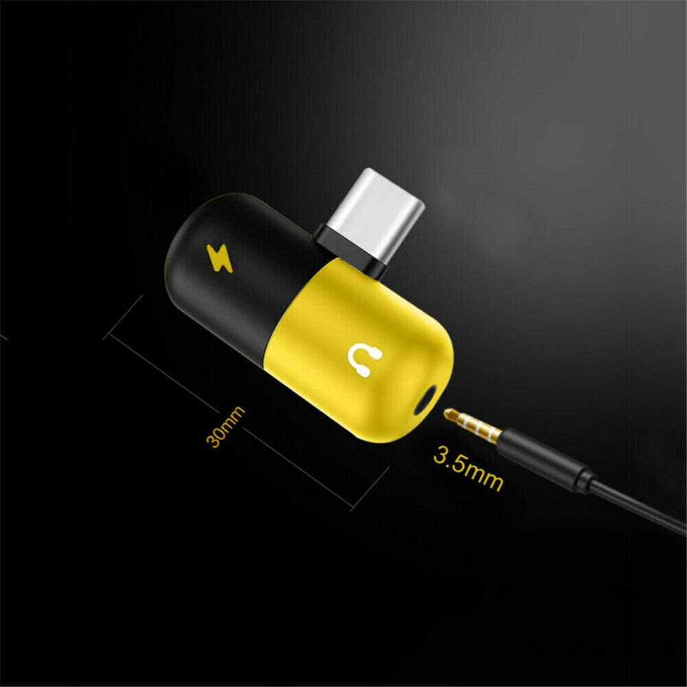 2 in 1 Type-C to 3.5mm and Charger Headphone AUX Audio Jack USB-C Cable Adapter