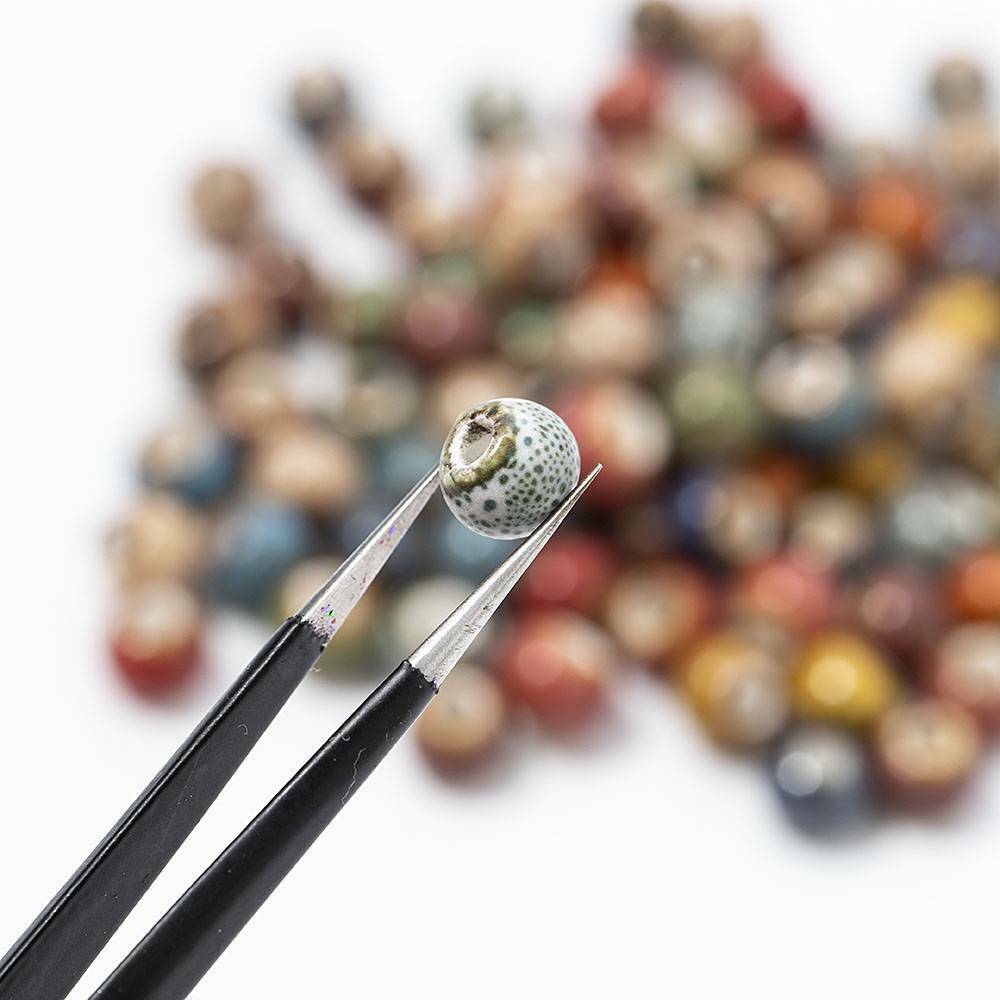 100pcs 6MM Porcelain Flower glaze Ceramic Beads for Jewelry Making DIY Findings