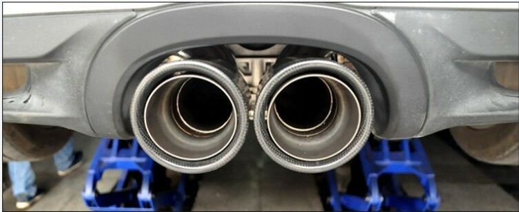 Durable Carbon Fiber Auto Car Exhaust Tip 63MM IN-89MM OUT Muffler Tip