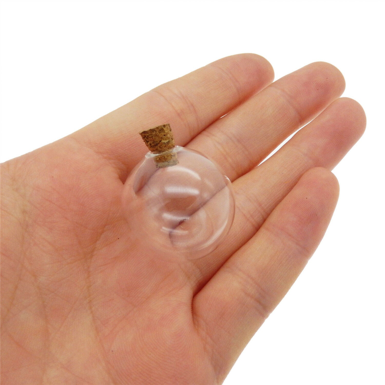 10pcs Clear Empty Glass Bottles Vials Pendant Necklace Jewelry Findings 51545