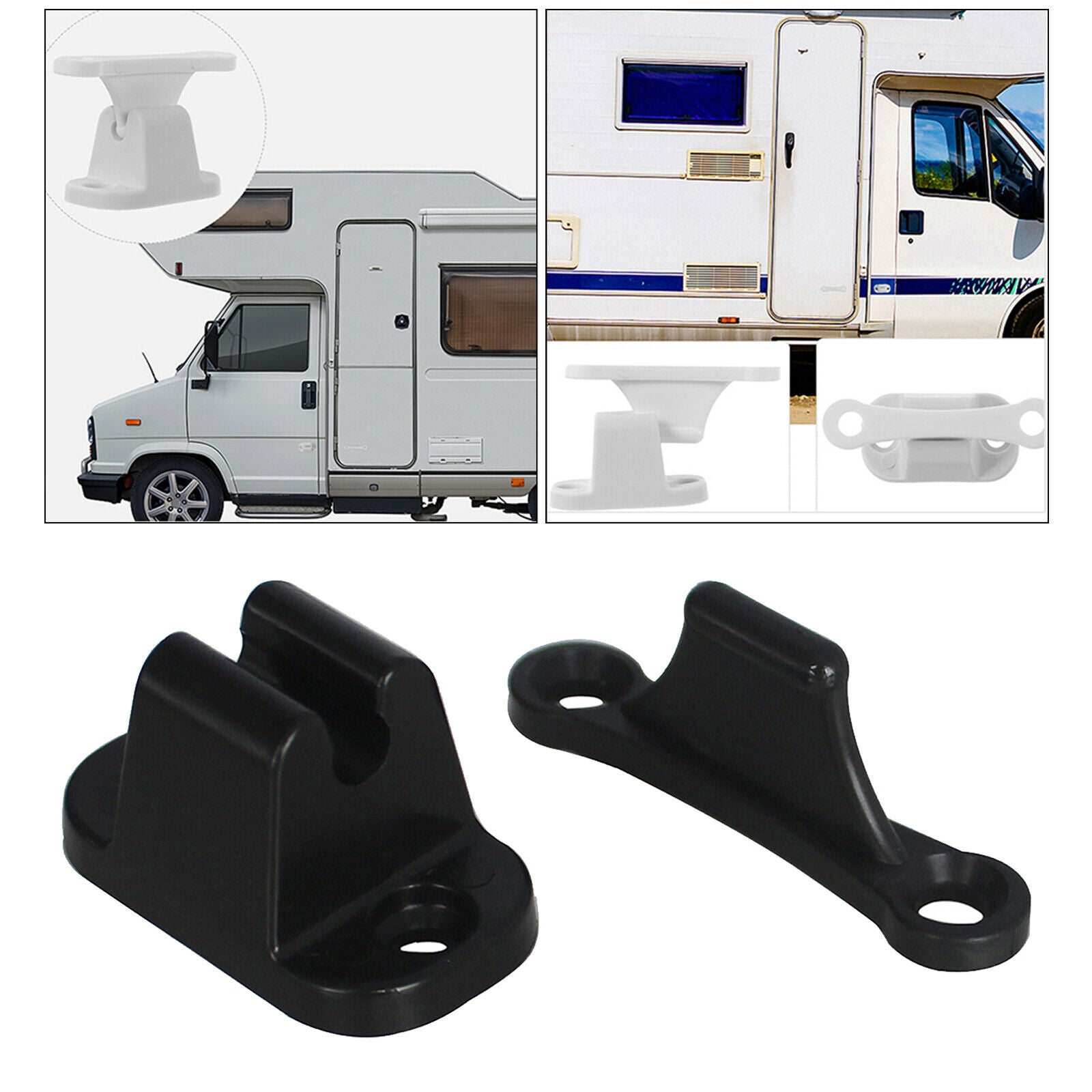 Nylon Door Stop Retaining Catch Latch Holder for Camper RV Boat Black