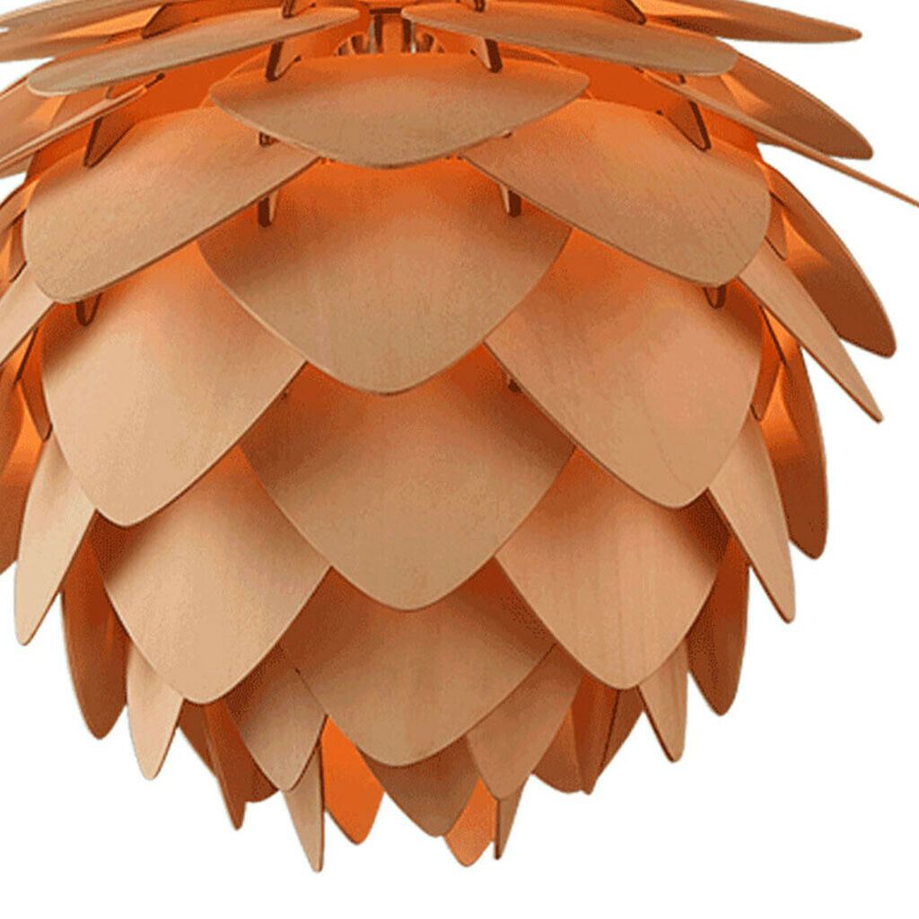Wooden Pinecone Lampshade Bedroom Office Dining Room Chandelier Lamp Cover