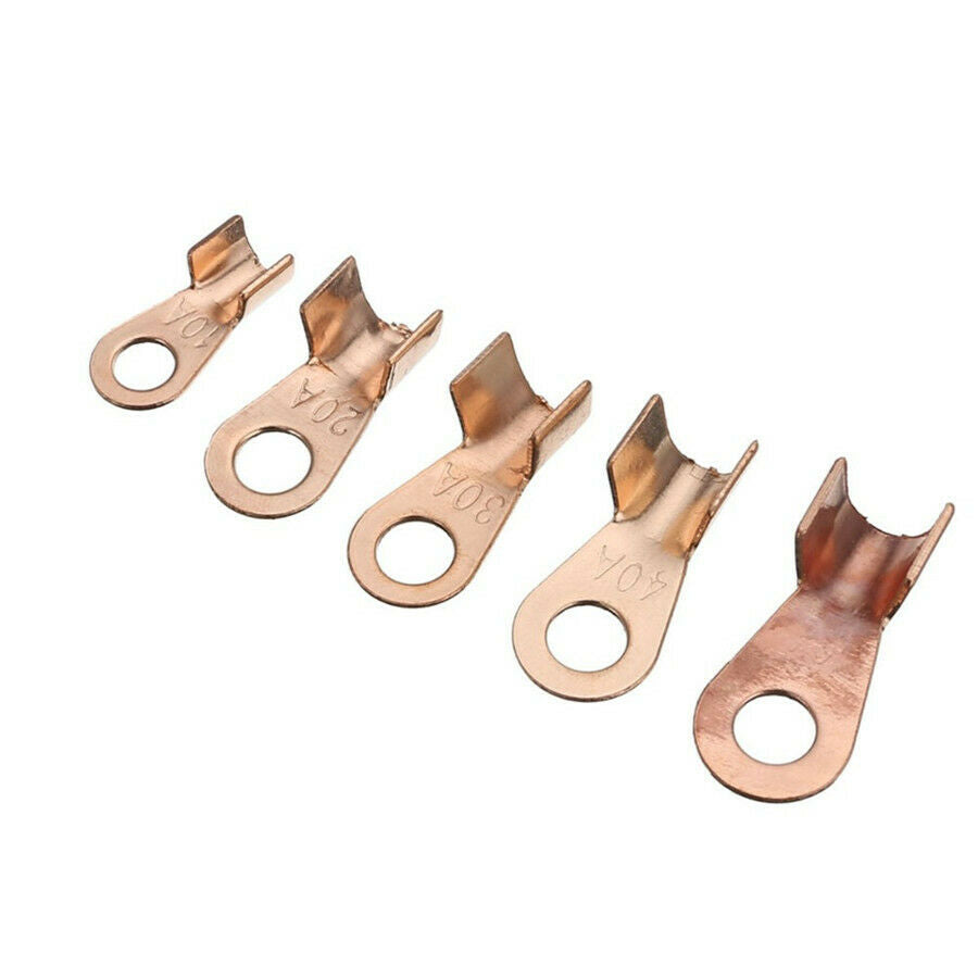 90Pcs Copper Battery Cable Connector Terminal Open Lugs Wire Terminals Boxed Kit