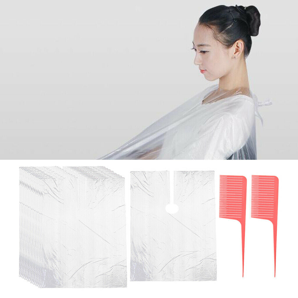 50 Hairdressing Capes Barber Gown Hair Styling Coloring Apron w/ Salon Comb