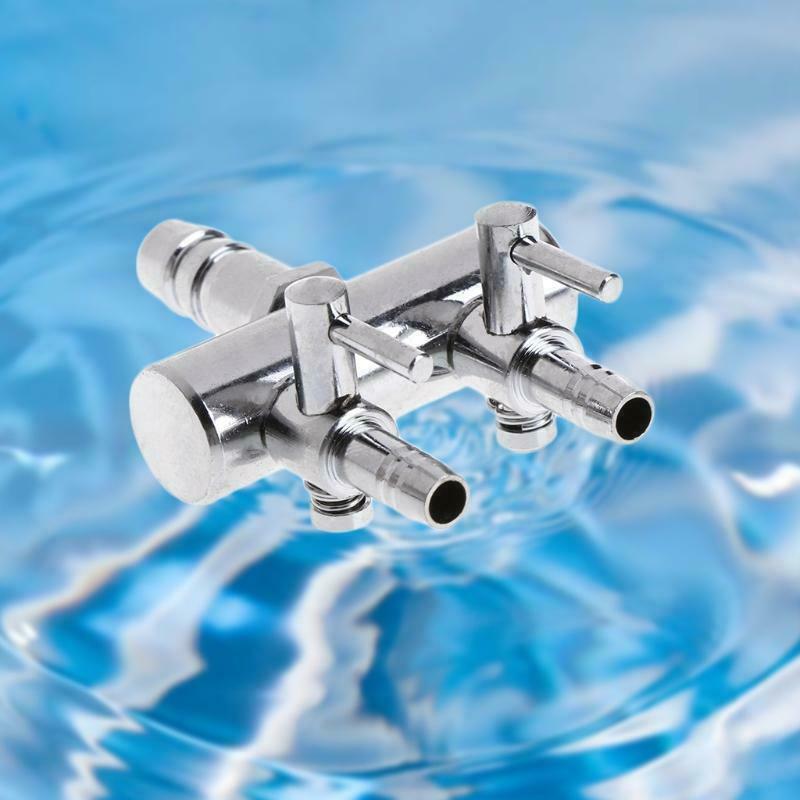 2 Way Aquarium Fish Tank Air Pump Stainless Steel Lever Control Switch Valve New