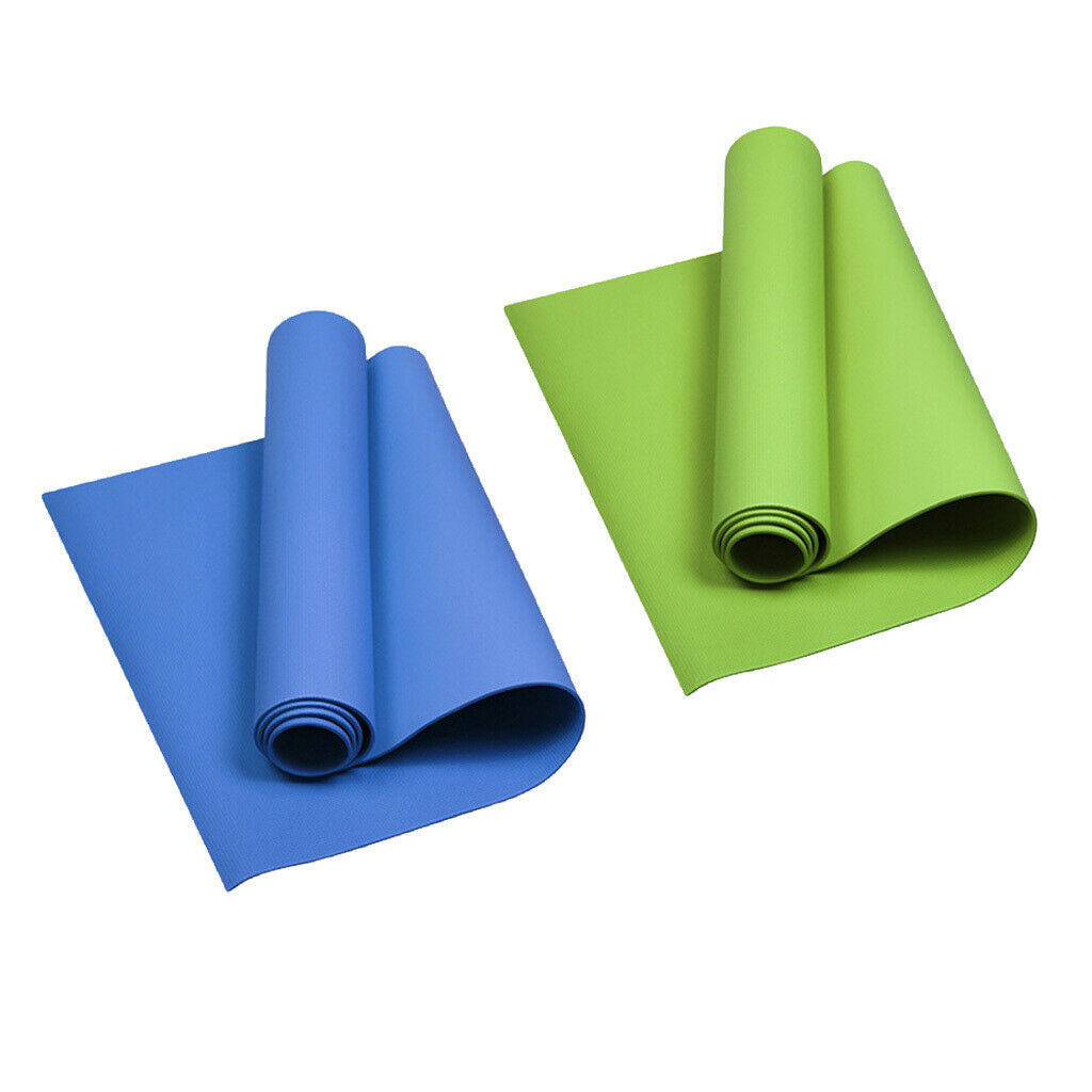 2 Pieces 4mm Yoga Mat Fitness Exercise Gym Cushion for Pilates Picnics