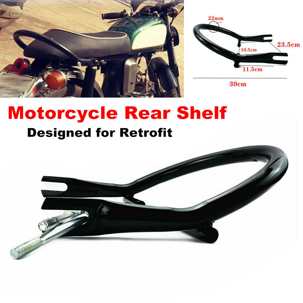 Refit Black Pipe Motorcycle Rear Shelf Handrail Tail Armrest Fin Luggage Rack