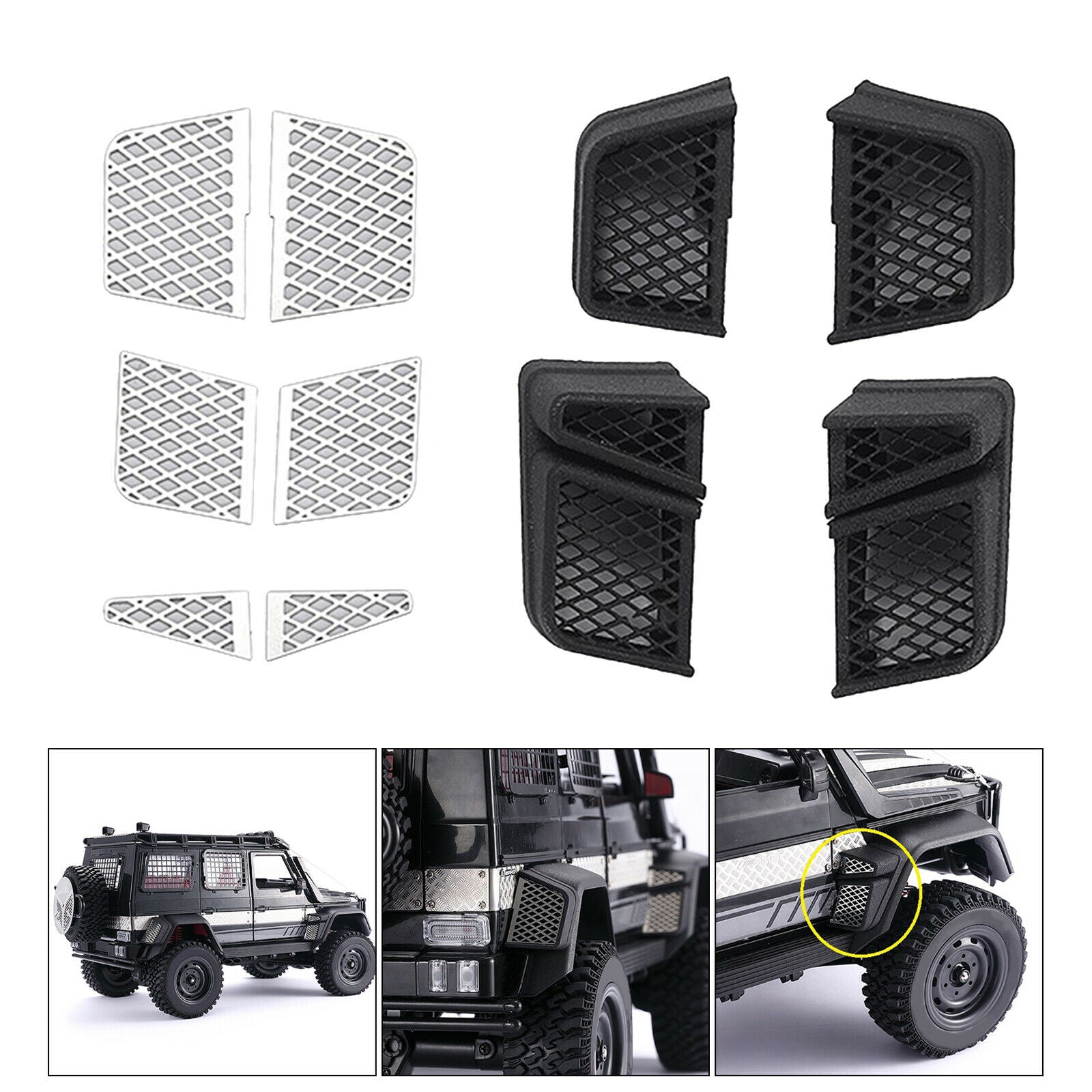Wheel Eyebrow Side Exhaust Ventilation Grille for MN86S MN G500 RC Car