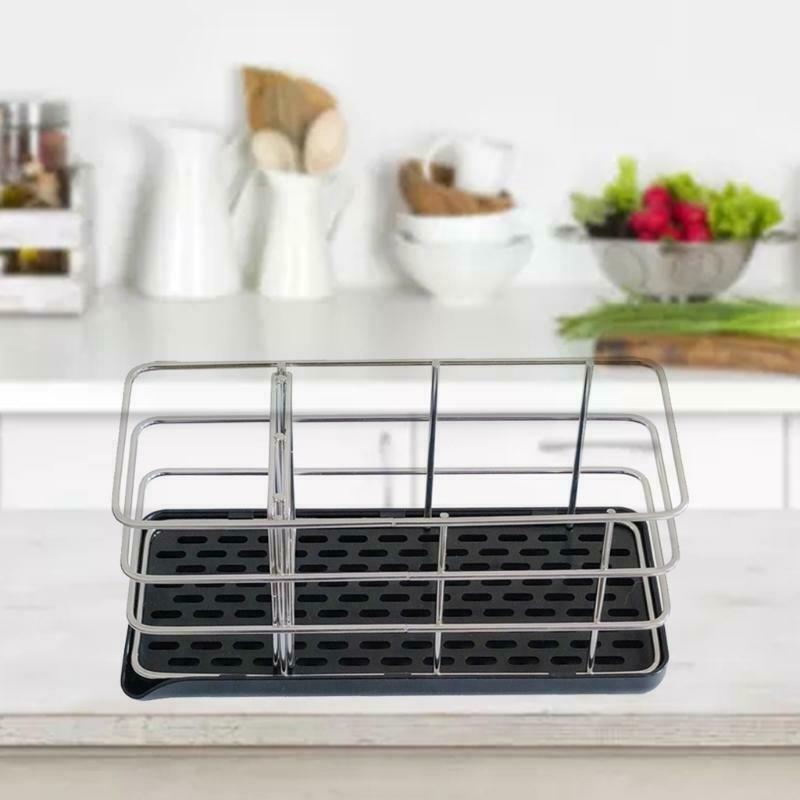 Kitchen Stainless Steel Drain Basket Sponge Storage Rack Rag Holder Towel Shelf