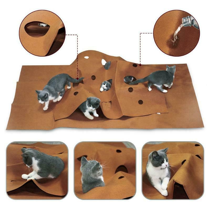 Cat Playing Mat Training Pet Activity Play Mats Collapsible Pets Rug Scratch Pad