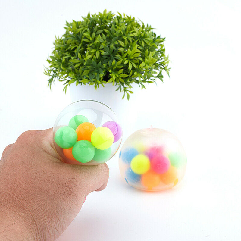 Colorful Beads Fun Squeeze Ball To Relieve Anxiety And Pressure Fingertip  GfBU