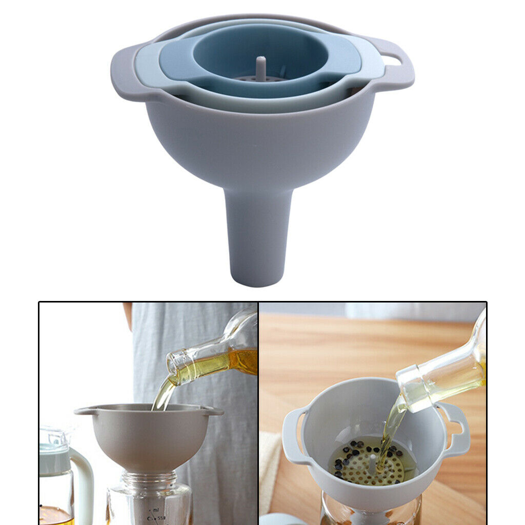3pcs Food Grade Plastic Funnels for Bottling for Powder Water Milk Transfer